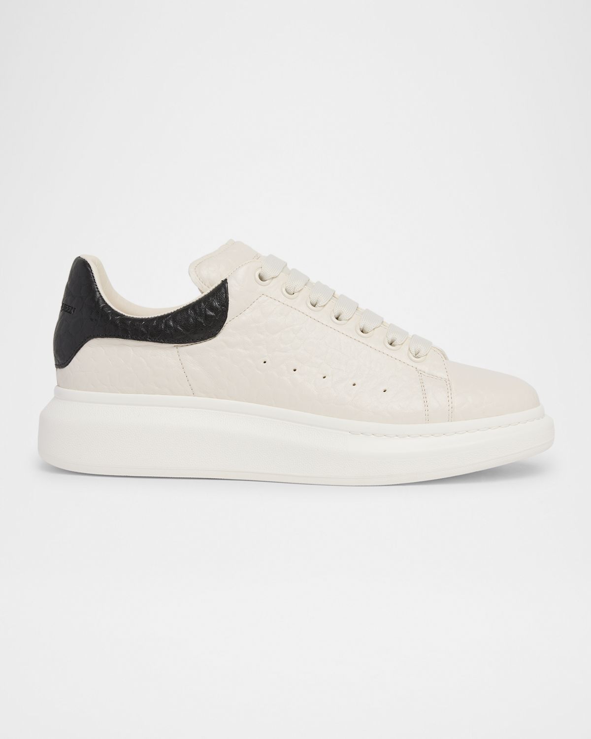 McQueen Men 's Oversized Grainy Leather Low-Top Sneakers