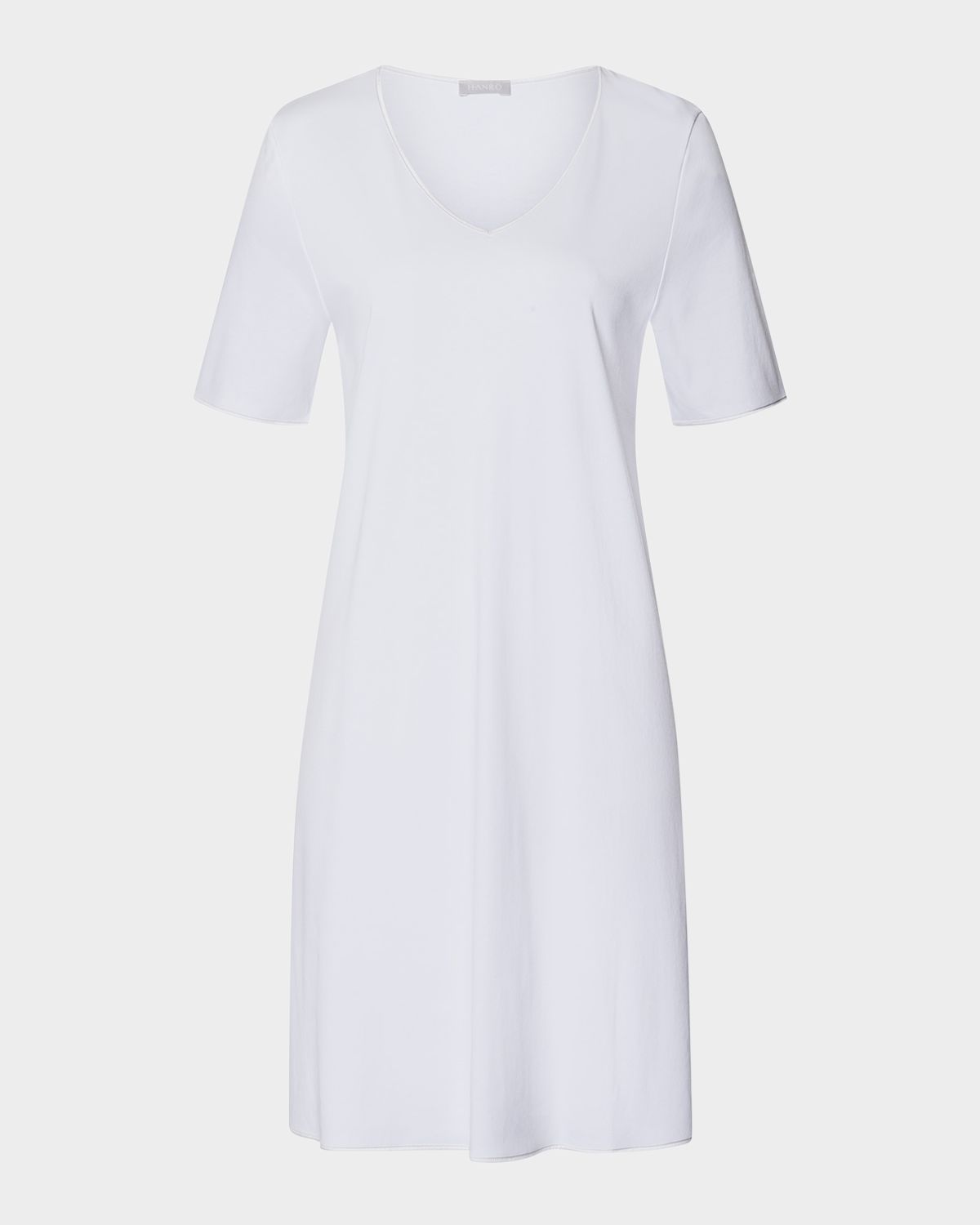 Hanro Silk-Trim Mercerized Cotton Nightgown