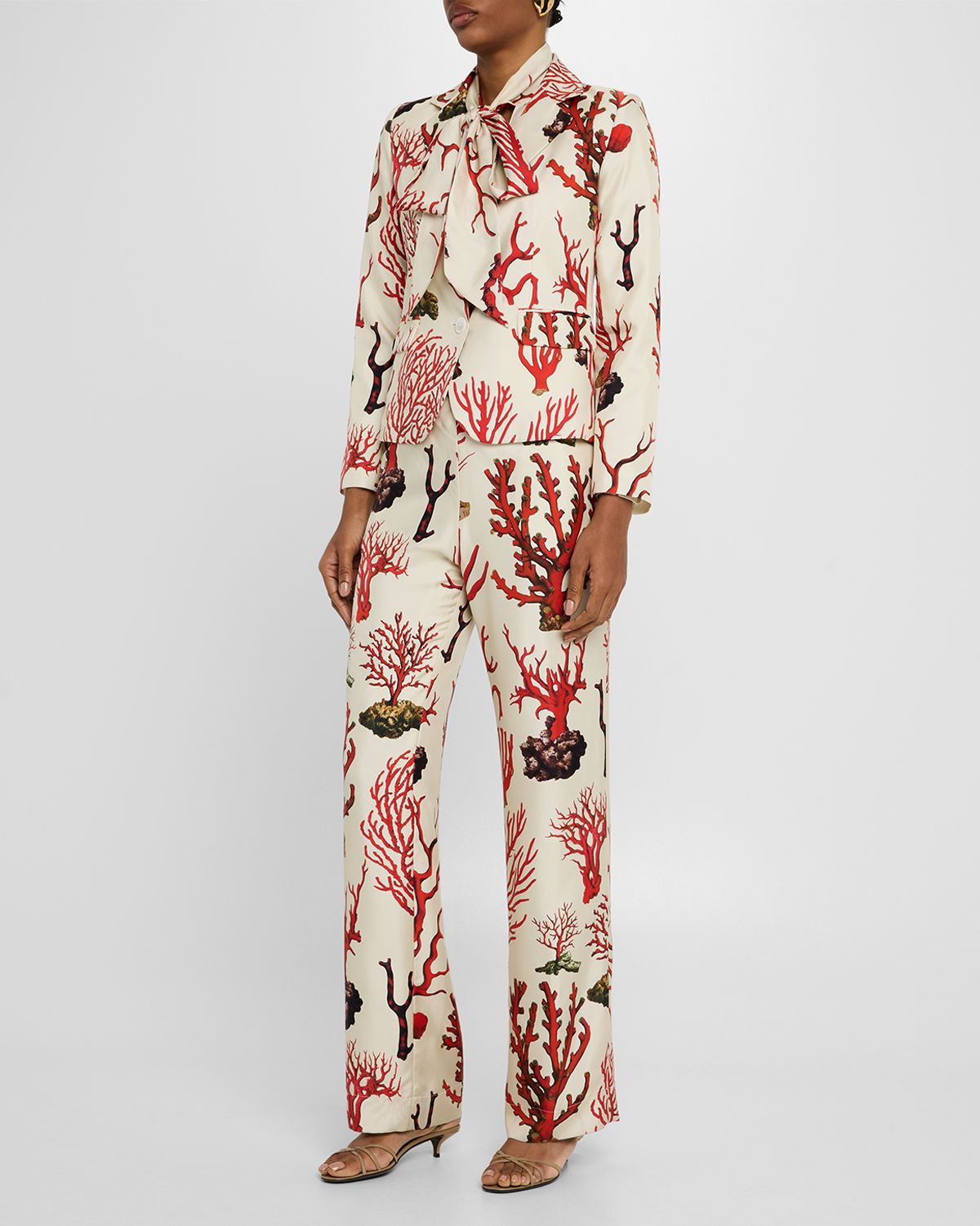 Libertine Venetian Coral Single-Breasted Short Jacket