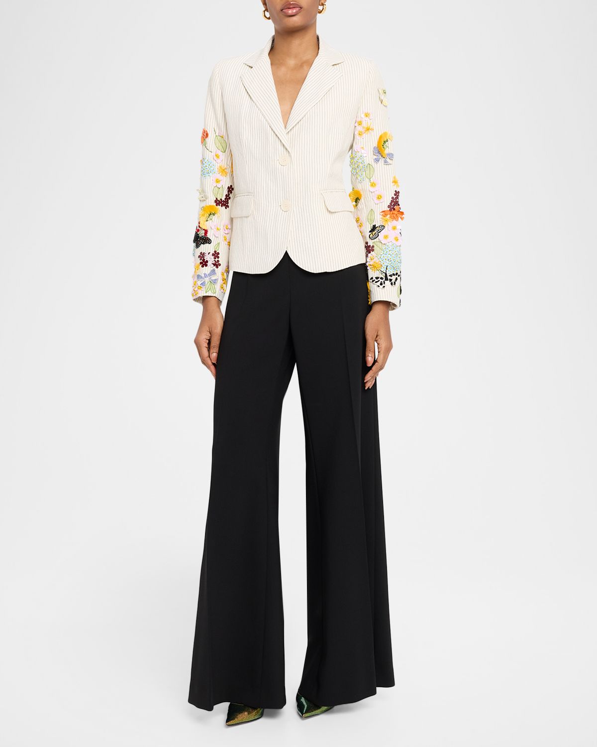 Libertine Butterfly Fields Single-Breasted Striped Short Jacket