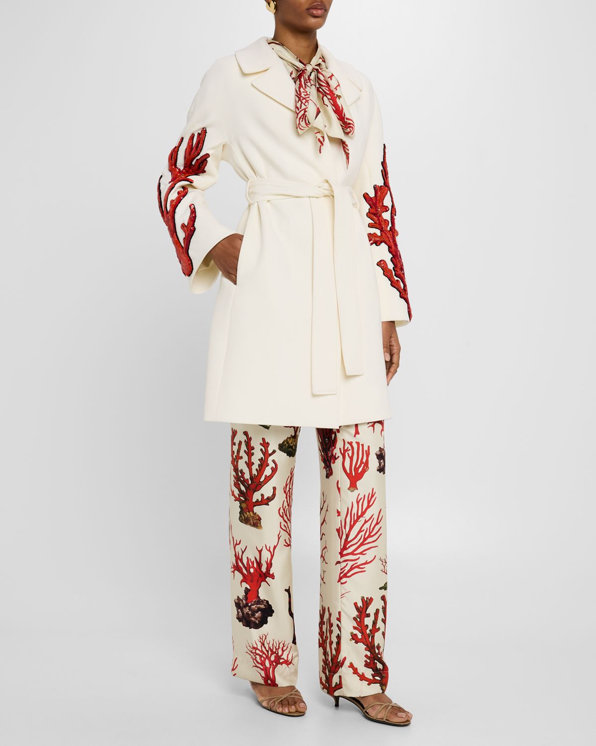 Libertine Coral Patches Vienna Wrap Coat