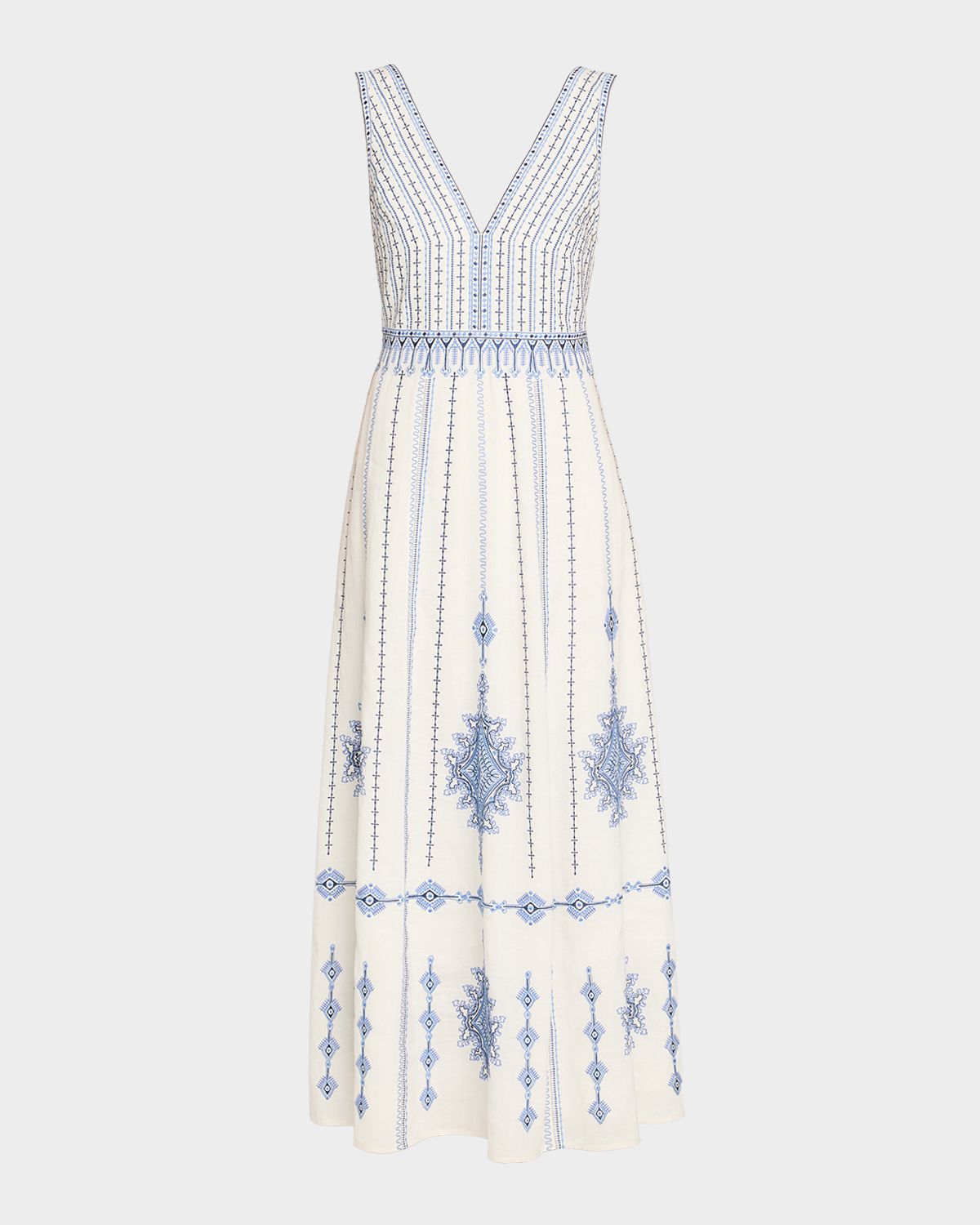 EMPORIO SIRENUSE Nellie Astragal Embroidered Sleeveless Maxi Dress | Thumbnail 6