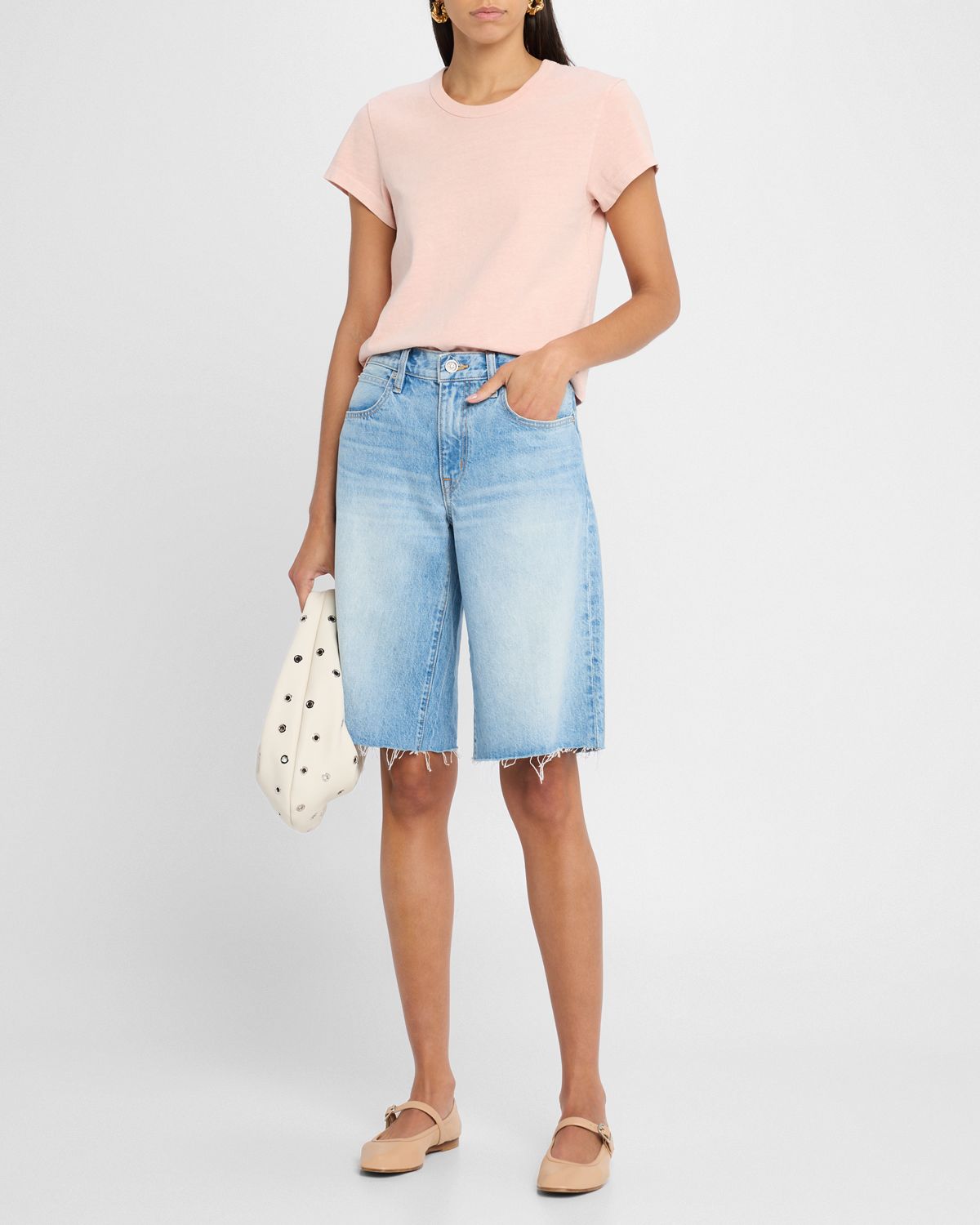 SLVRLAKE Mica Long Denim Shorts