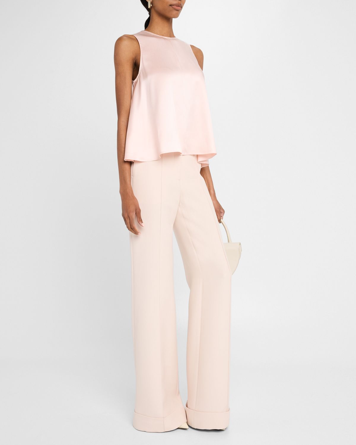 Adam Lippes Elias Flowy Double Face Silk Charmeuse Top