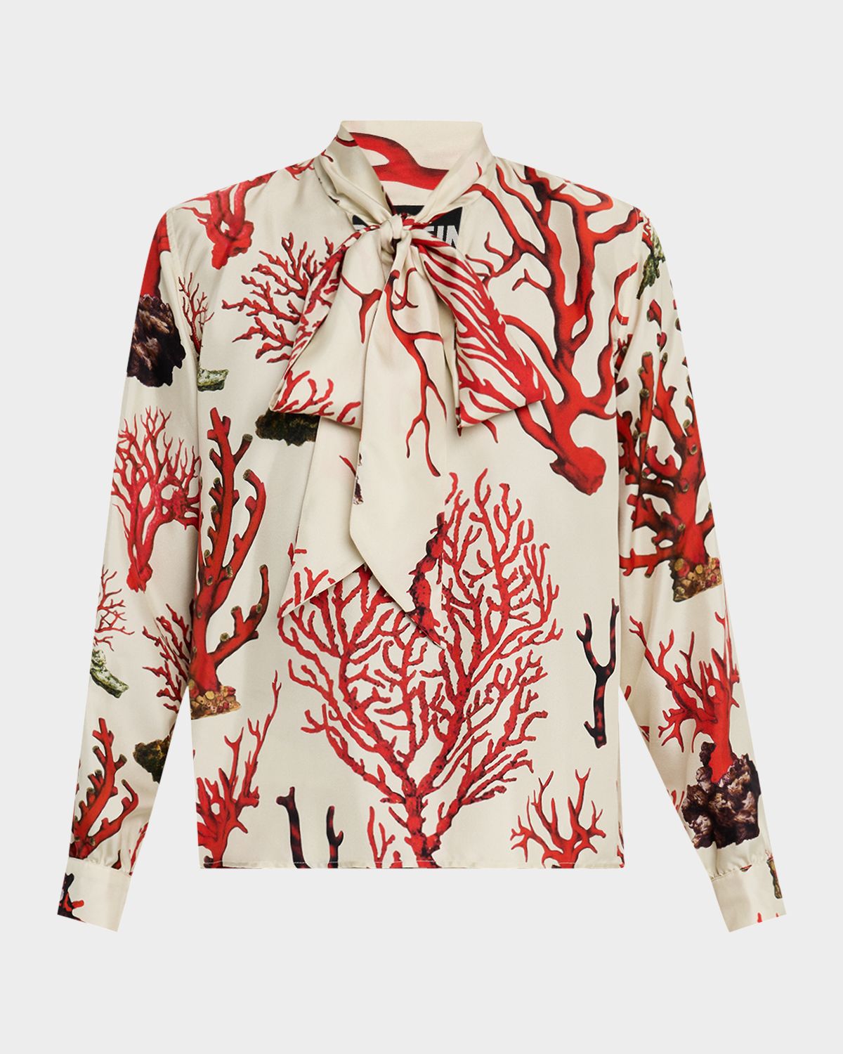 Libertine Venetian Coral Slim Keith Tie Blouse