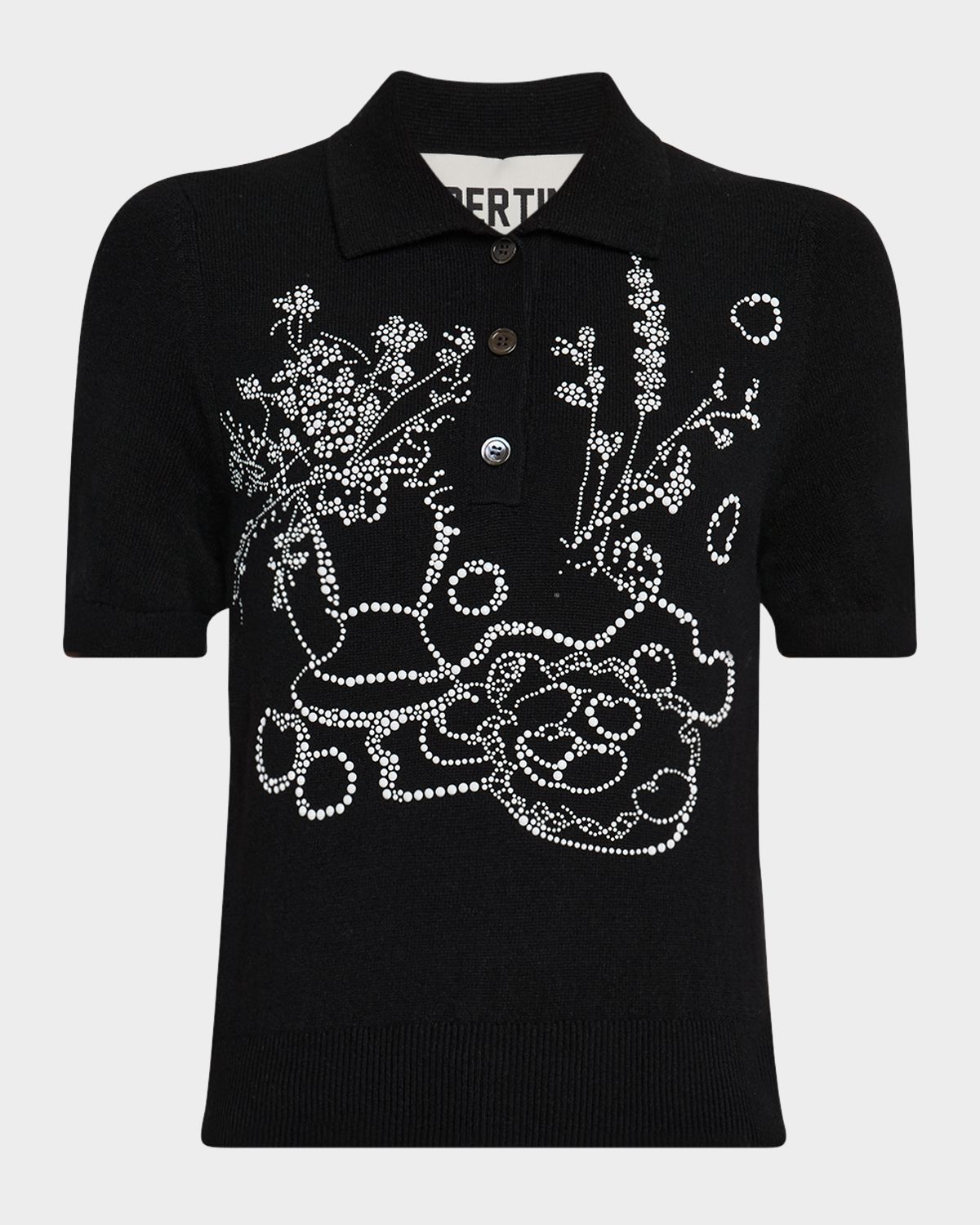 Libertine Still Life Embellished Cashmere Polo Sweater