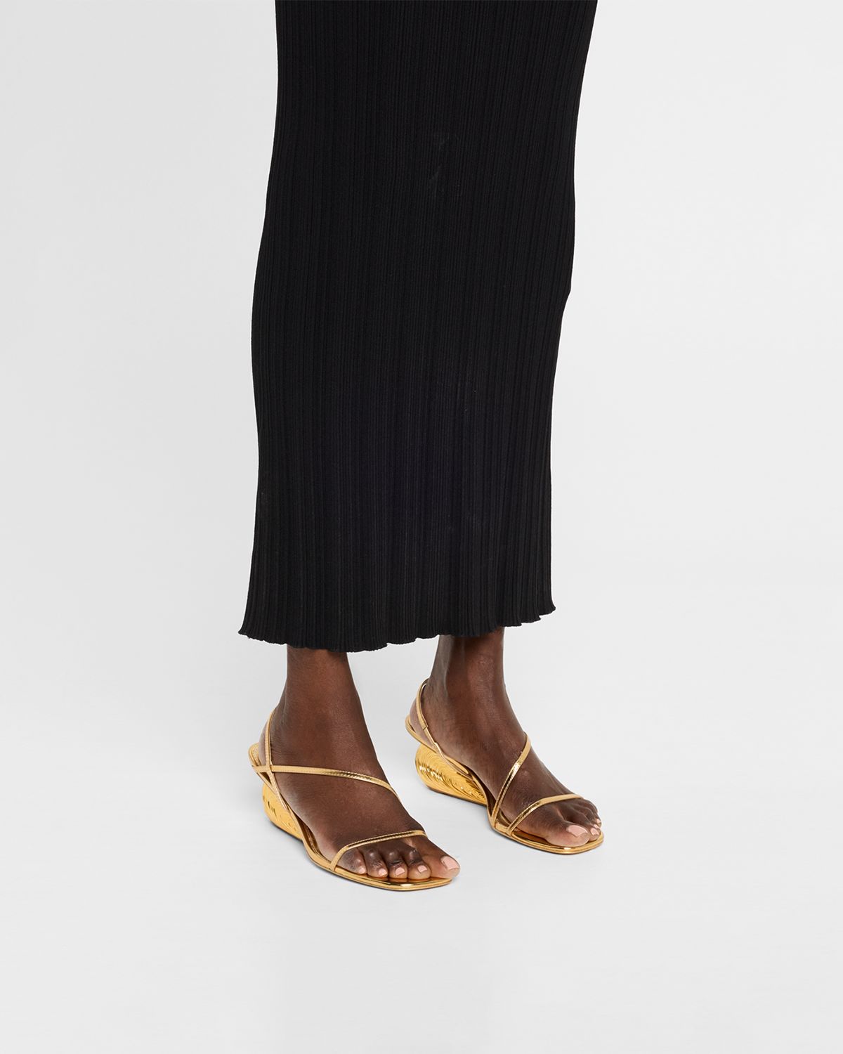 SIMKHAI Bridget Metallic Wedge Strappy Sandals