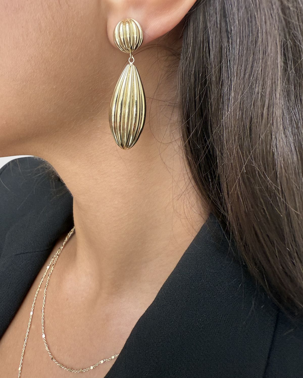 Jennifer Zeuner Lucinda Fluted Drop Earrings