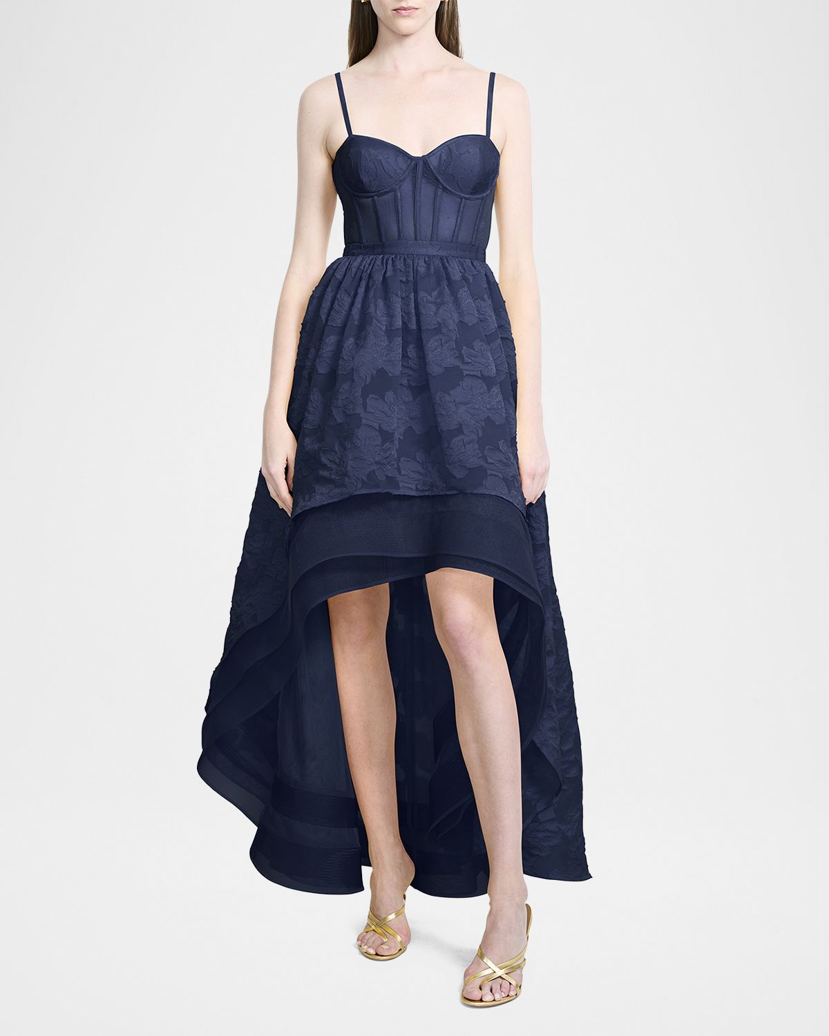 BCBGMAXAZRIA High-Low Fil Coupe Corset Gown | Thumbnail 5