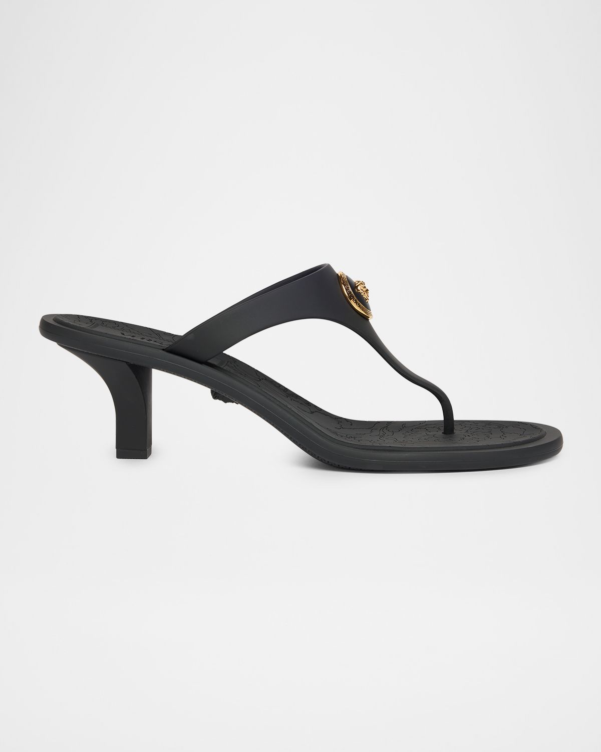 Versace Alia Rubber Kitten-Heel Sandals