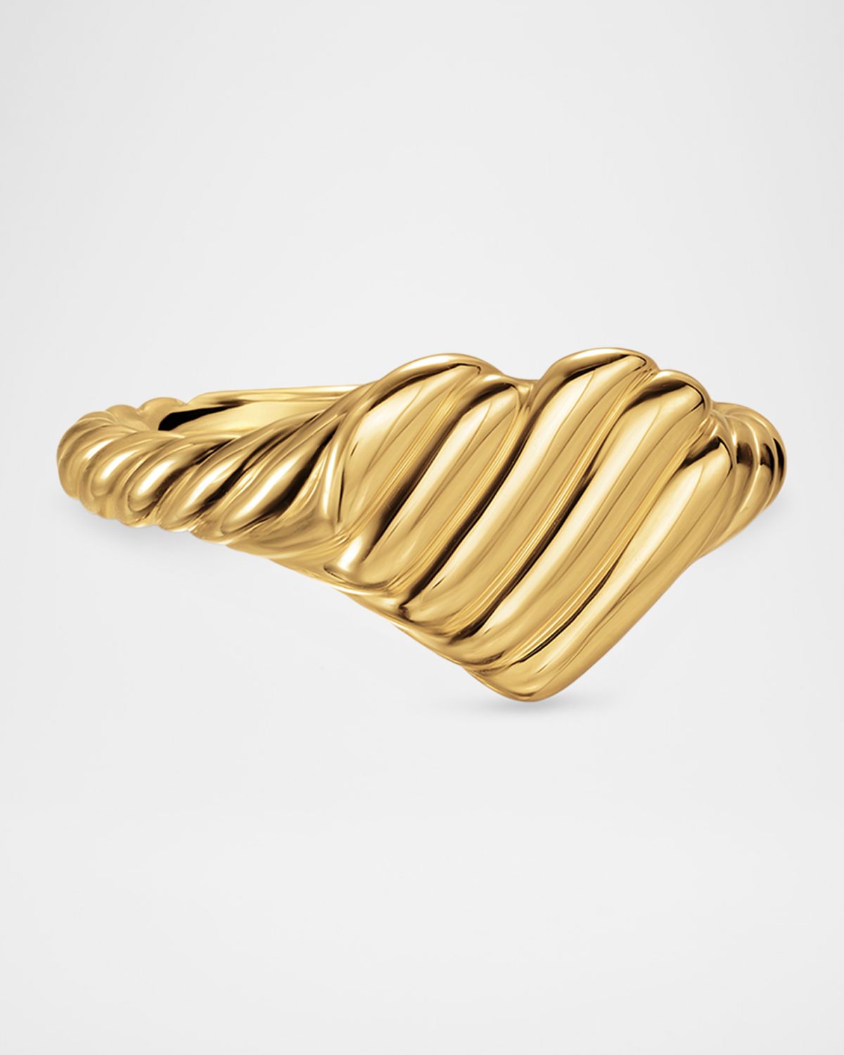 David Yurman Sculpted Cable Heart Pinky Ring in 18K Gold, 9mm