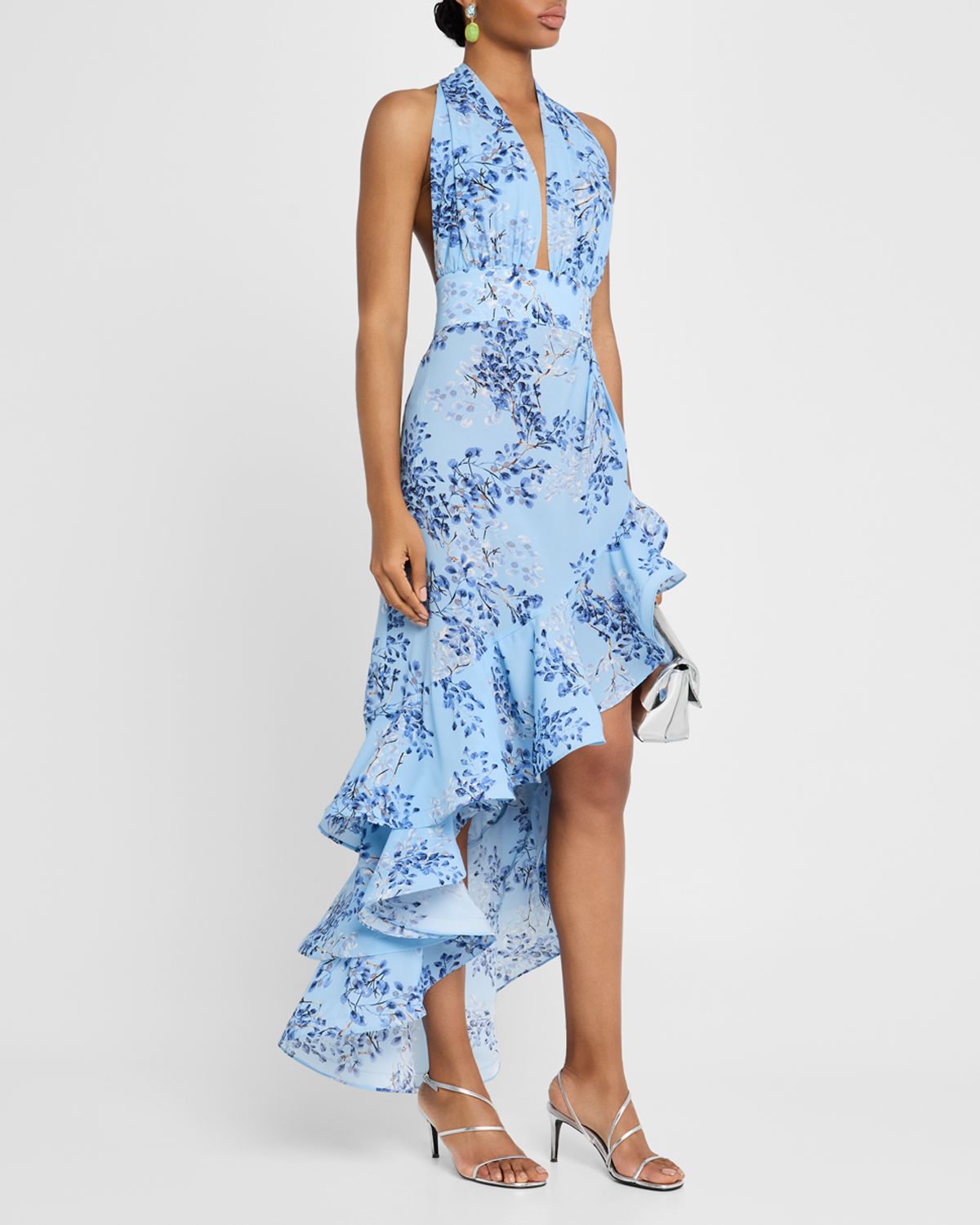 Bronx and Banco Bronte Floral-Print Ruffle Halter Maxi Dress