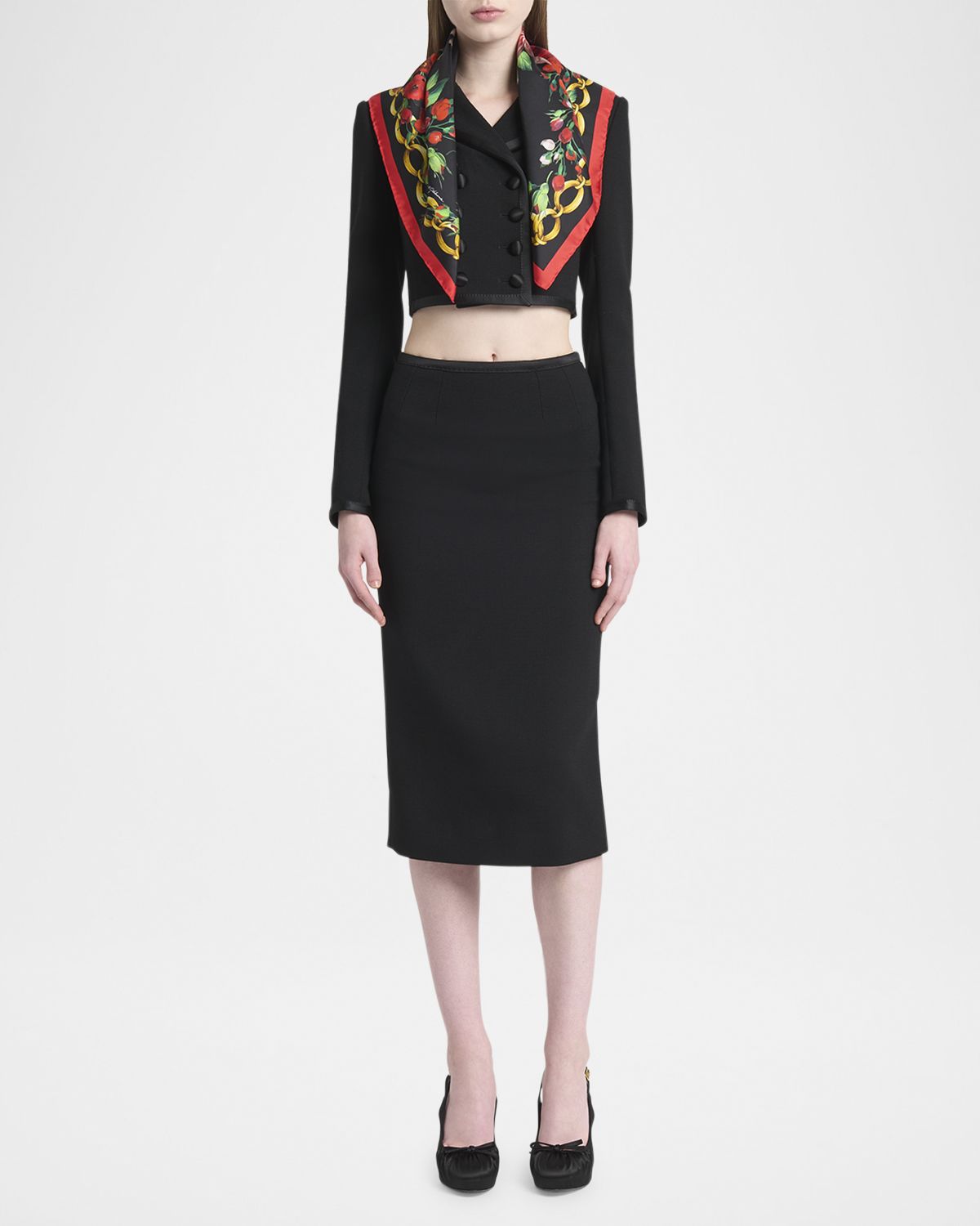 Dolce & Gabbana Floral Chain Foulard Silk Scarf