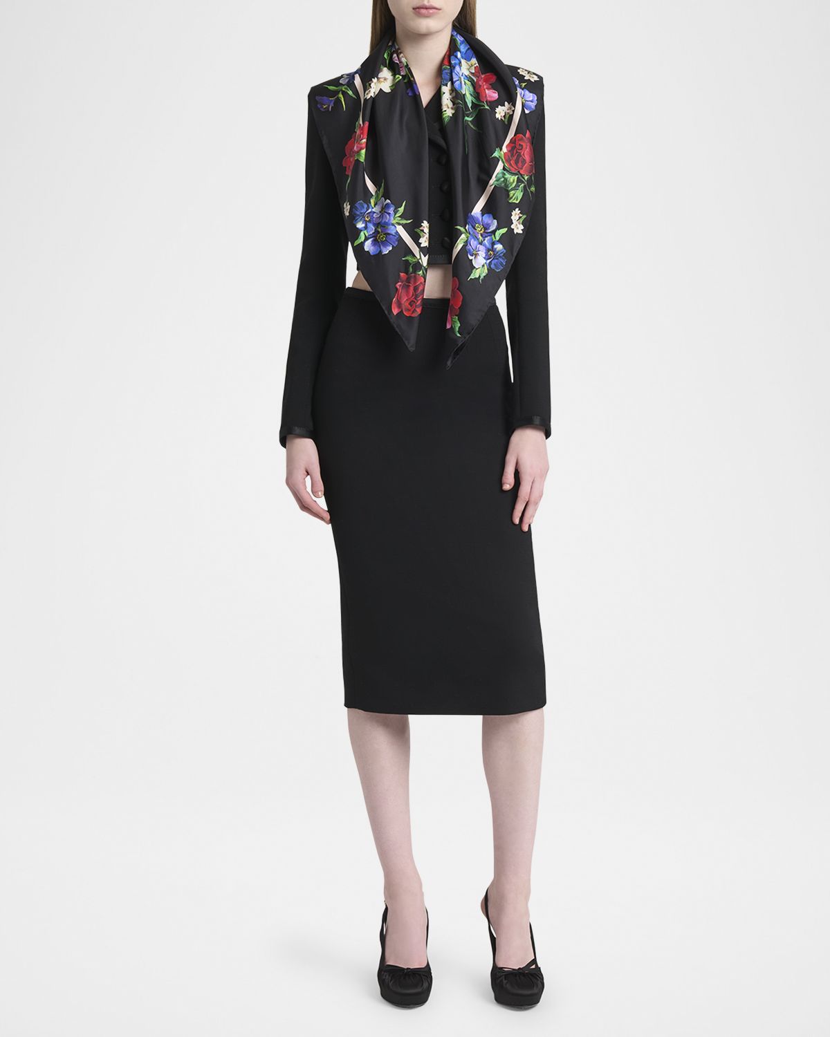 Dolce & Gabbana Floral Foulard Silk Scarf