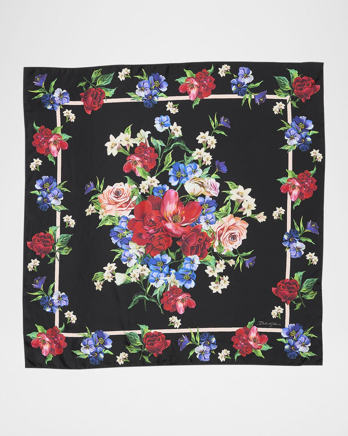 Dolce & Gabbana Floral Foulard Silk Scarf