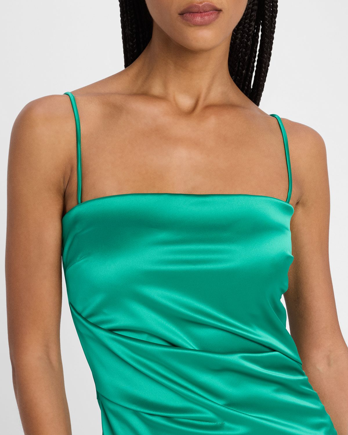 Chiara Boni La Petite Robe Keiky Square-Neck Draped Satin Midi Dress | Thumbnail 5 Chiara Boni La Petite Robe Keiky Square-Neck Draped Satin Midi Dress | Thumbnail 5