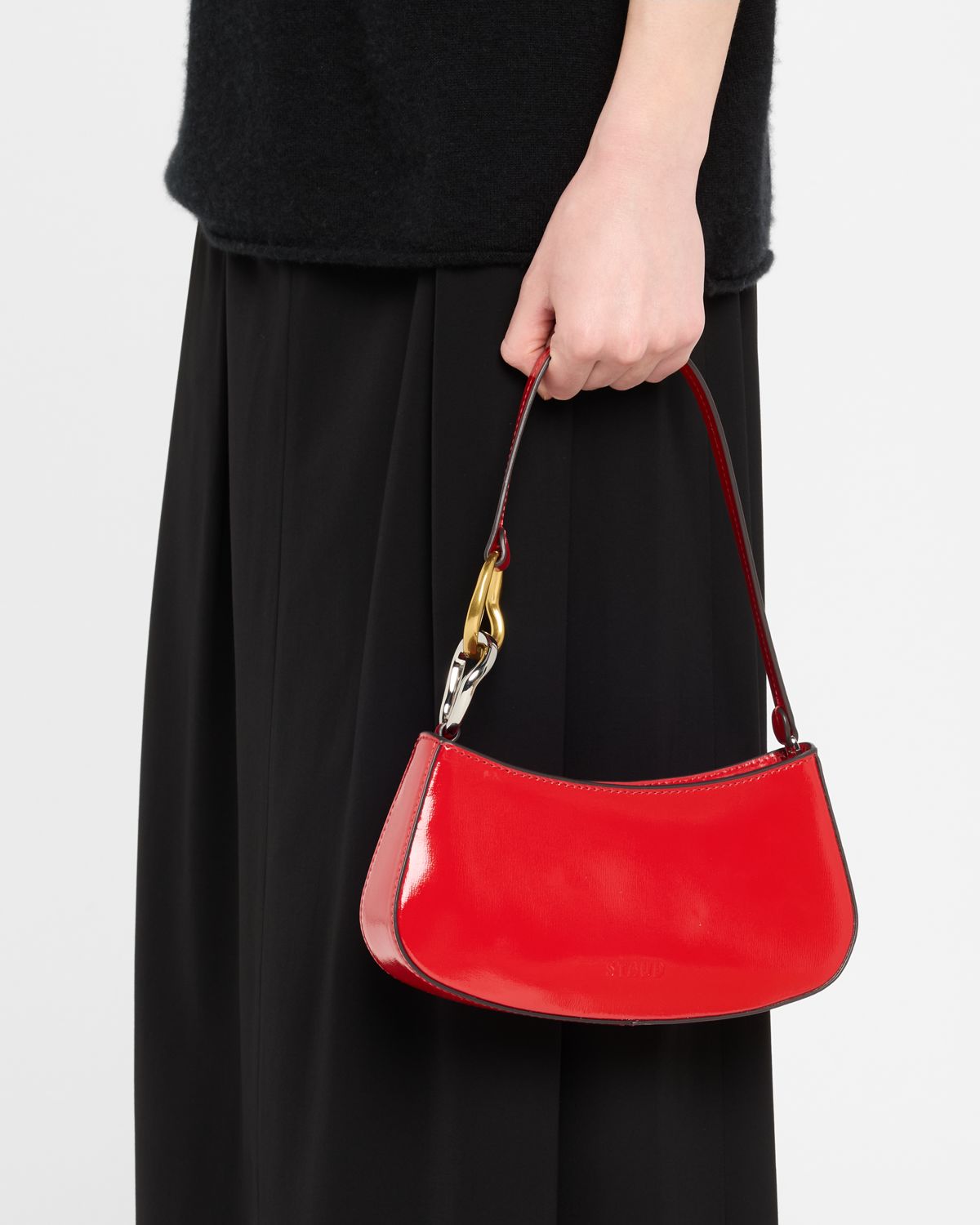 STAUD Ollie Zip Leather Shoulder Bag