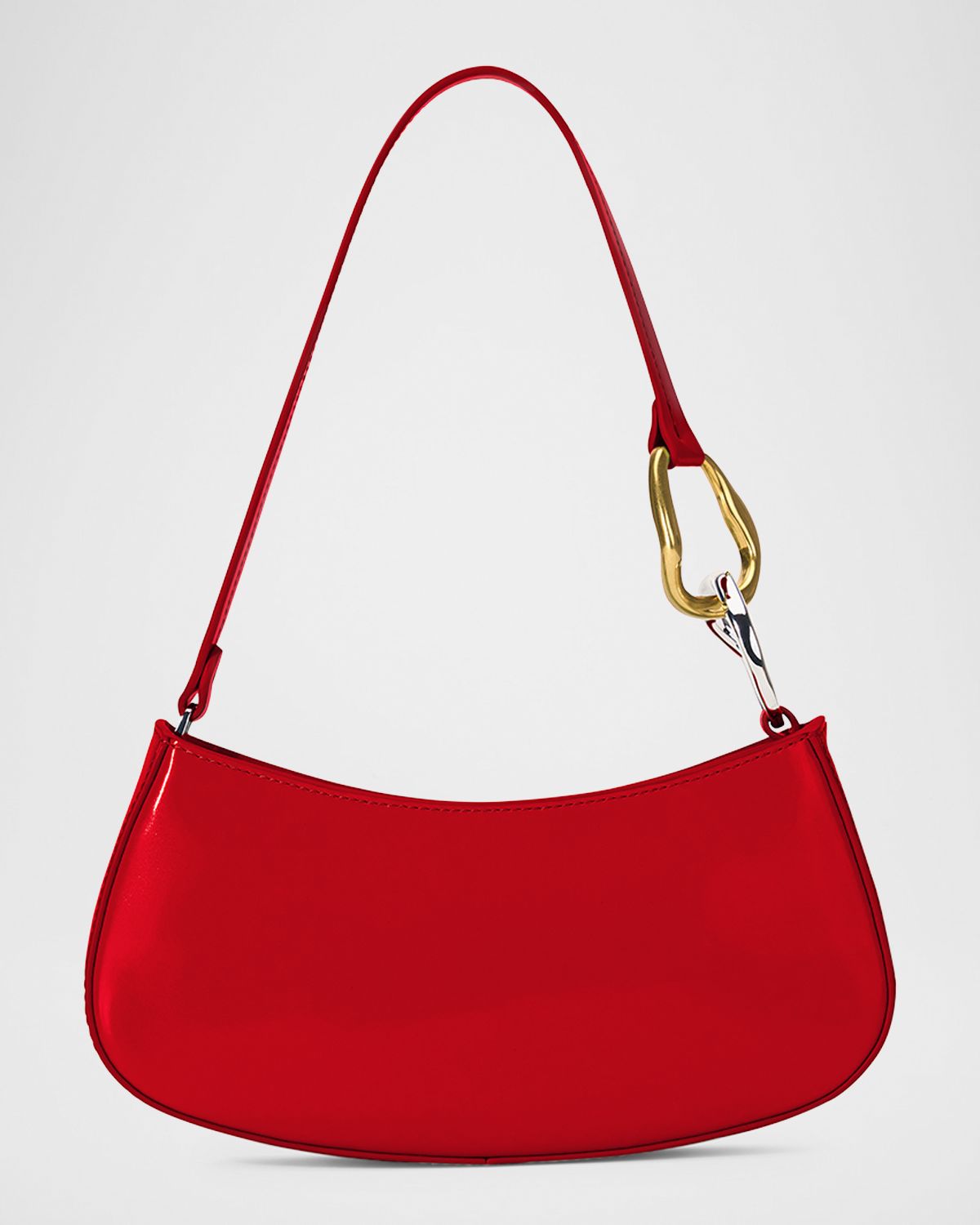 STAUD Ollie Zip Leather Shoulder Bag
