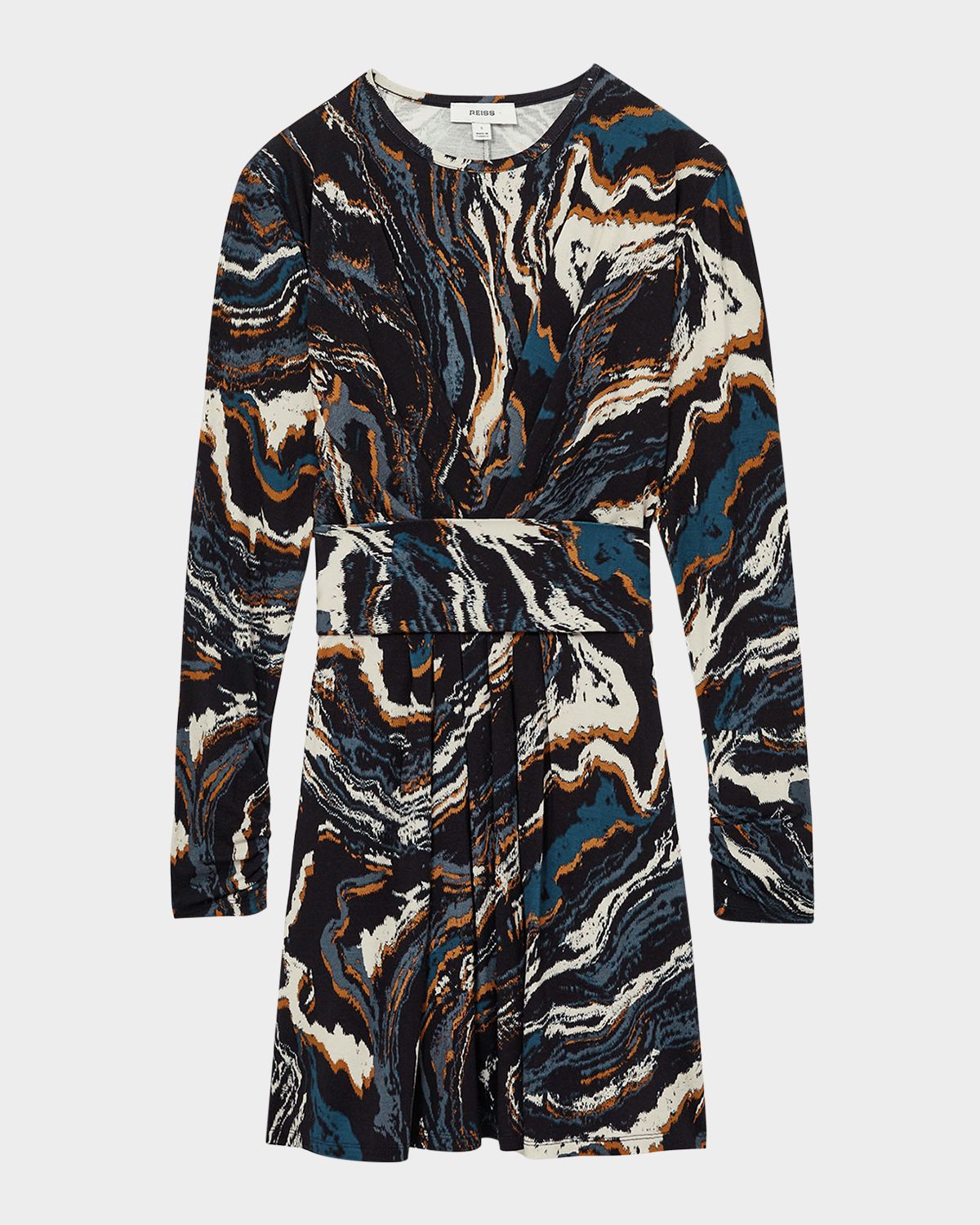 Reiss Jasmine Abstract-Print Jersey Mini Dress