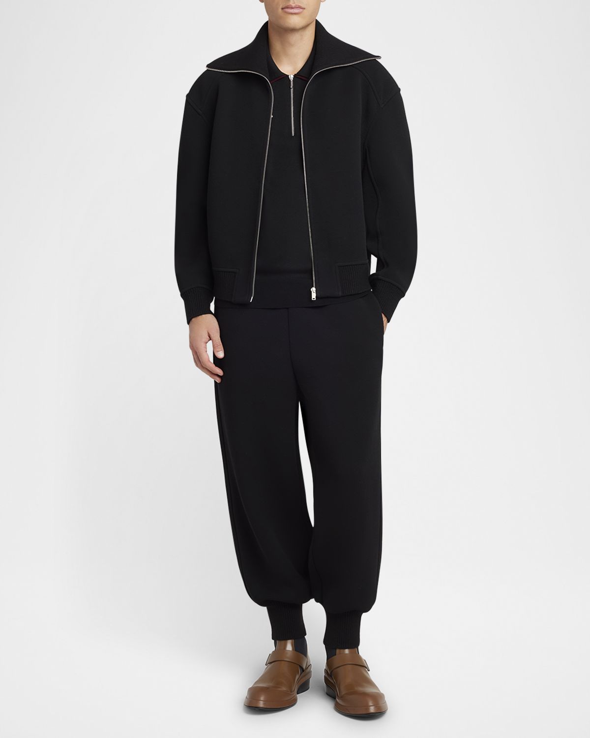 Jil Sander Men 's Ribbed-Collar Full-Zip Sweatshirt