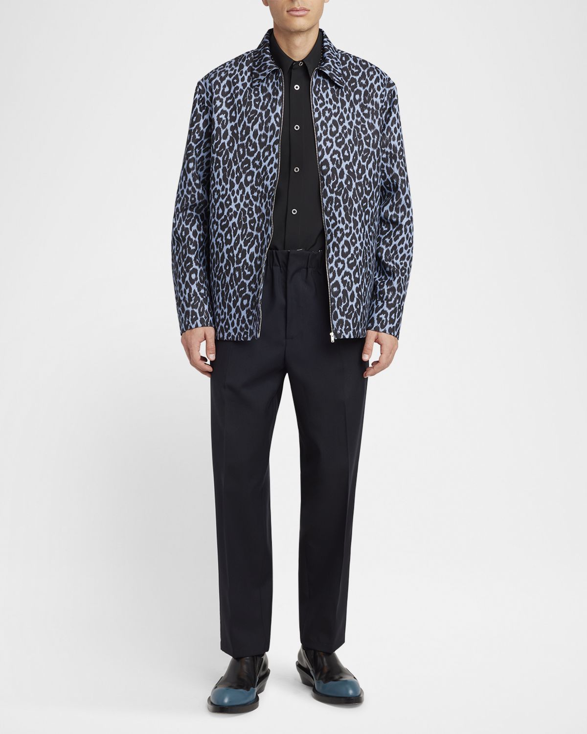 Jil Sander Men 's Cheetah-Print Shirt Jacket