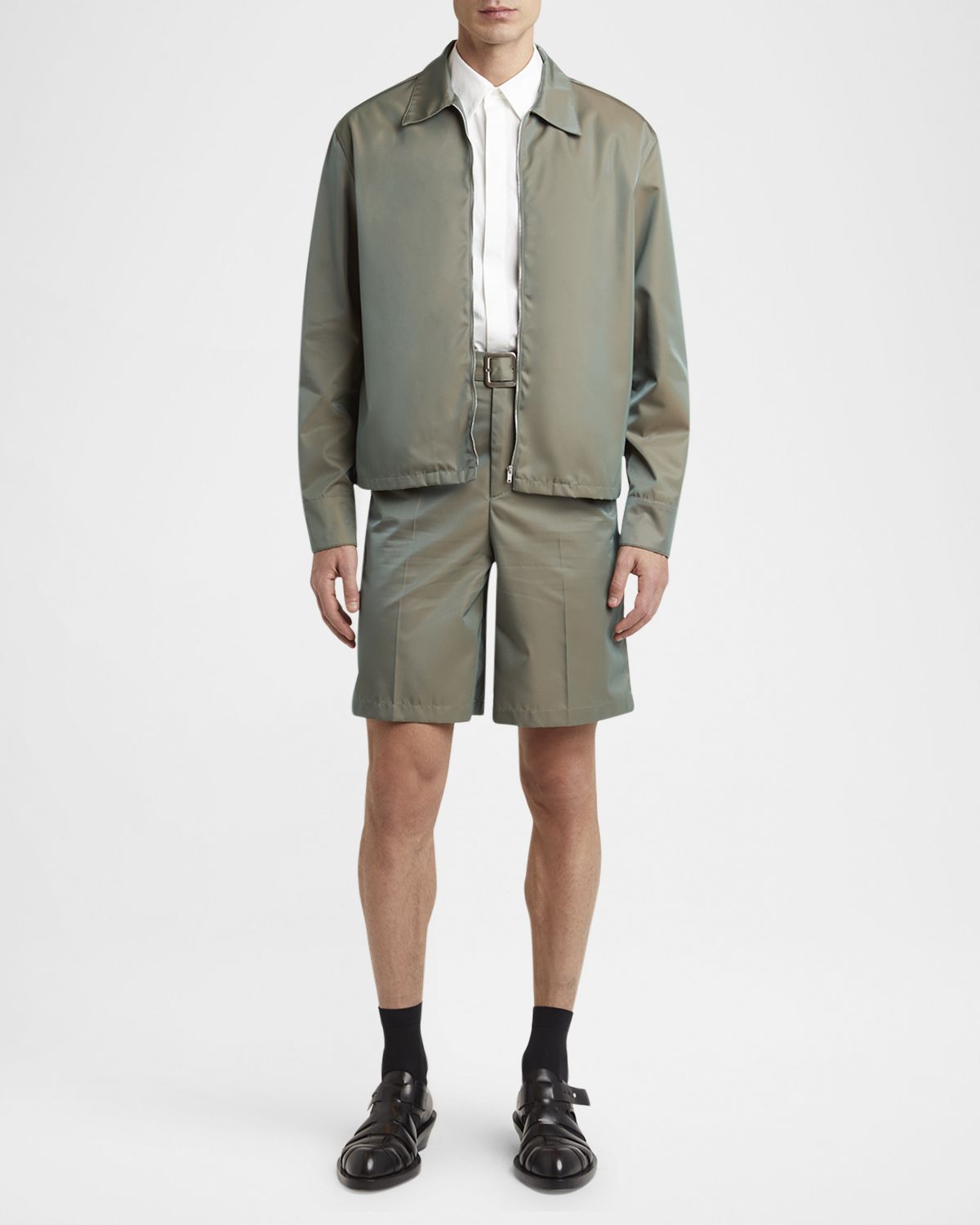 Jil Sander Men 's Boxy-Fit Glaze Effect Shirt Jacket