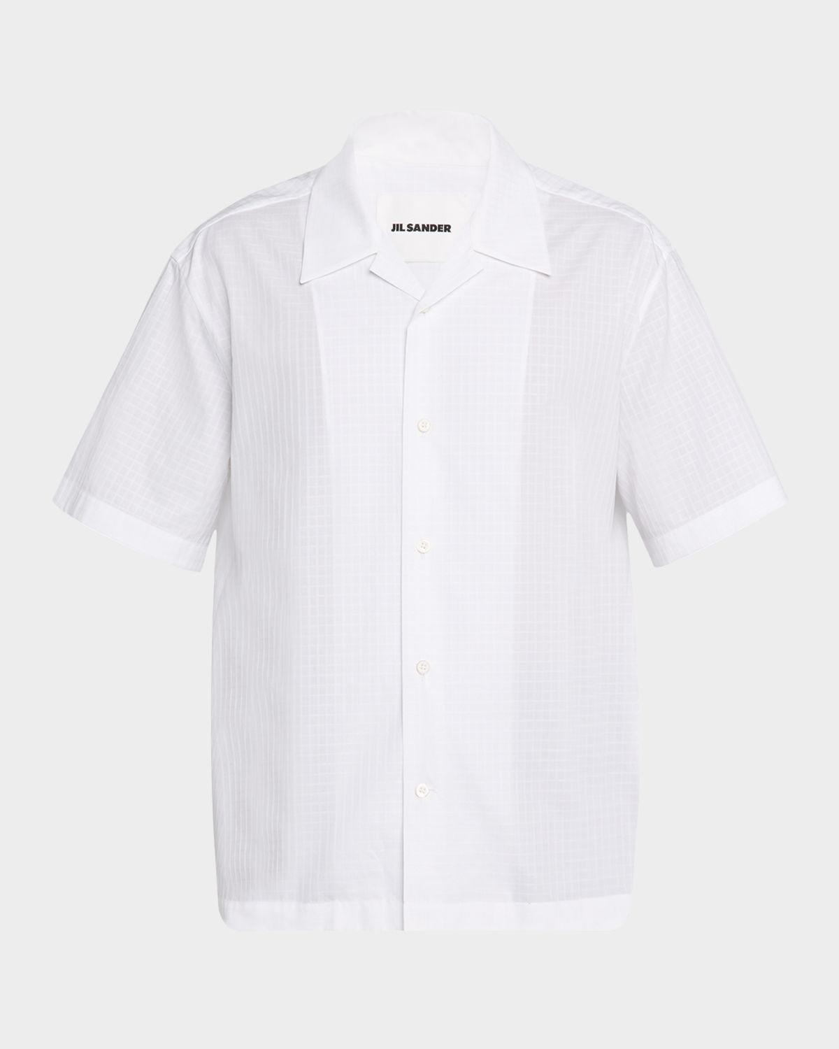 Jil Sander Men 's Boxy Fit Grid Check Short-Sleeve Shirt