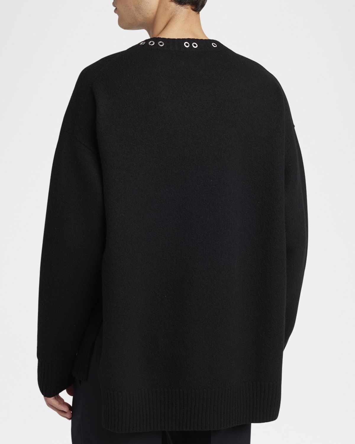 Jil Sander Men 's Wool and Studs Crewneck Sweater