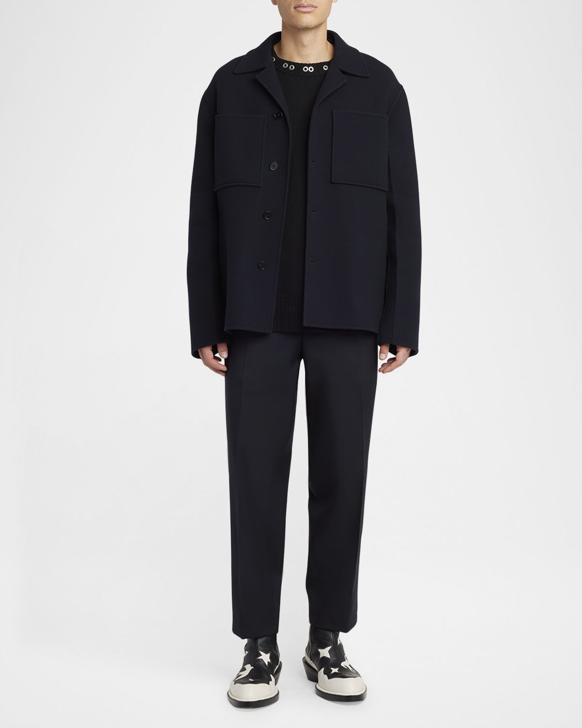 Jil Sander Men 's Wool Boxy-Fit Shirt Jacket
