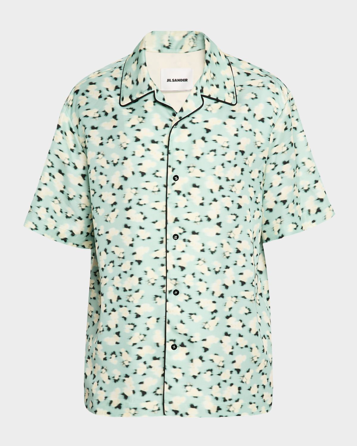 Jil Sander Men 's Boxy-Fit Blurred Floral Bowling Shirt