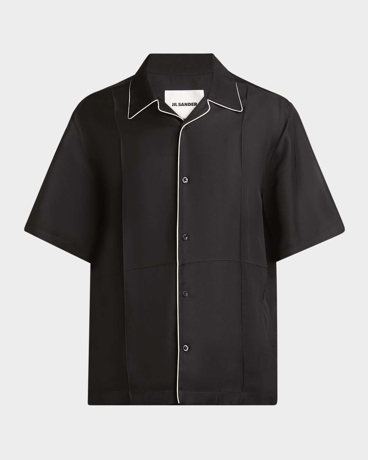 Jil Sander Men 's Boxy-Fit Bowling Shirt with Piping