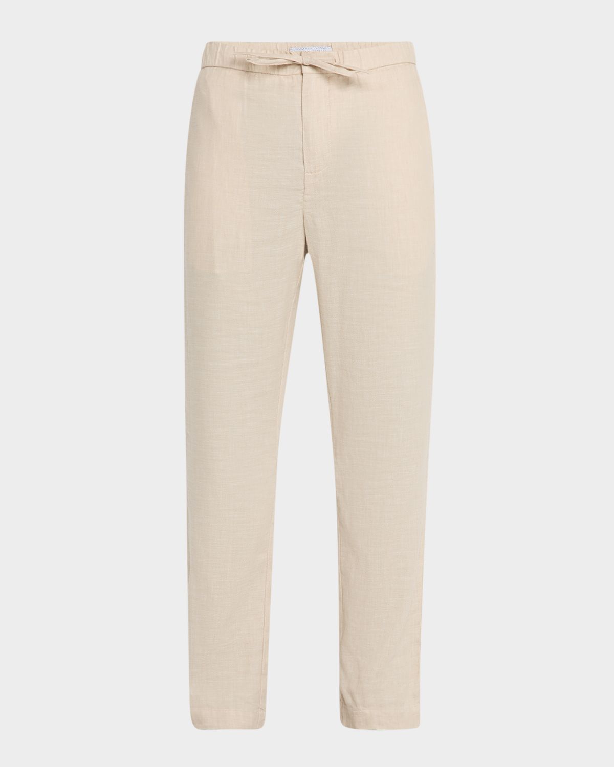 Frescobol Carioca Men 's Oscar Linen and Cotton Drawstring Chino Trousers