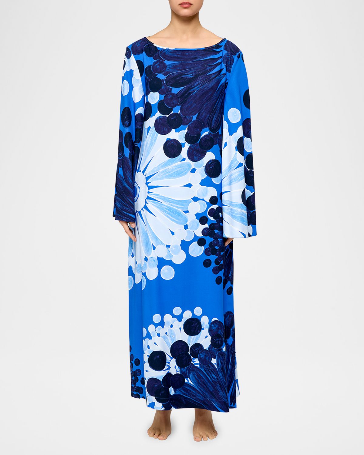 THEMIS Z Nefeli Floral-Print Maxi Kaftan Dress