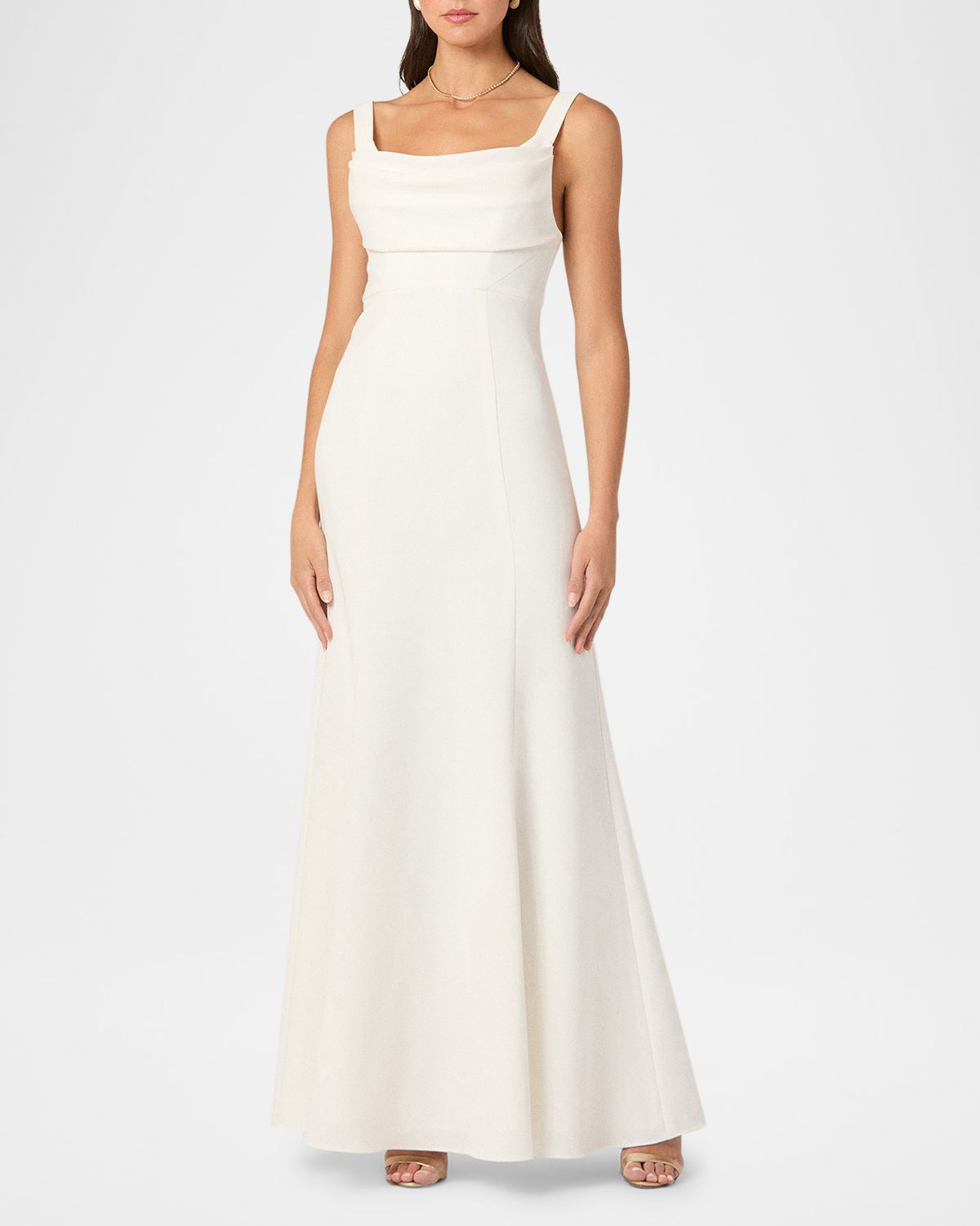 Shoshanna Katie Sleeveless Cowl-Neck Gown