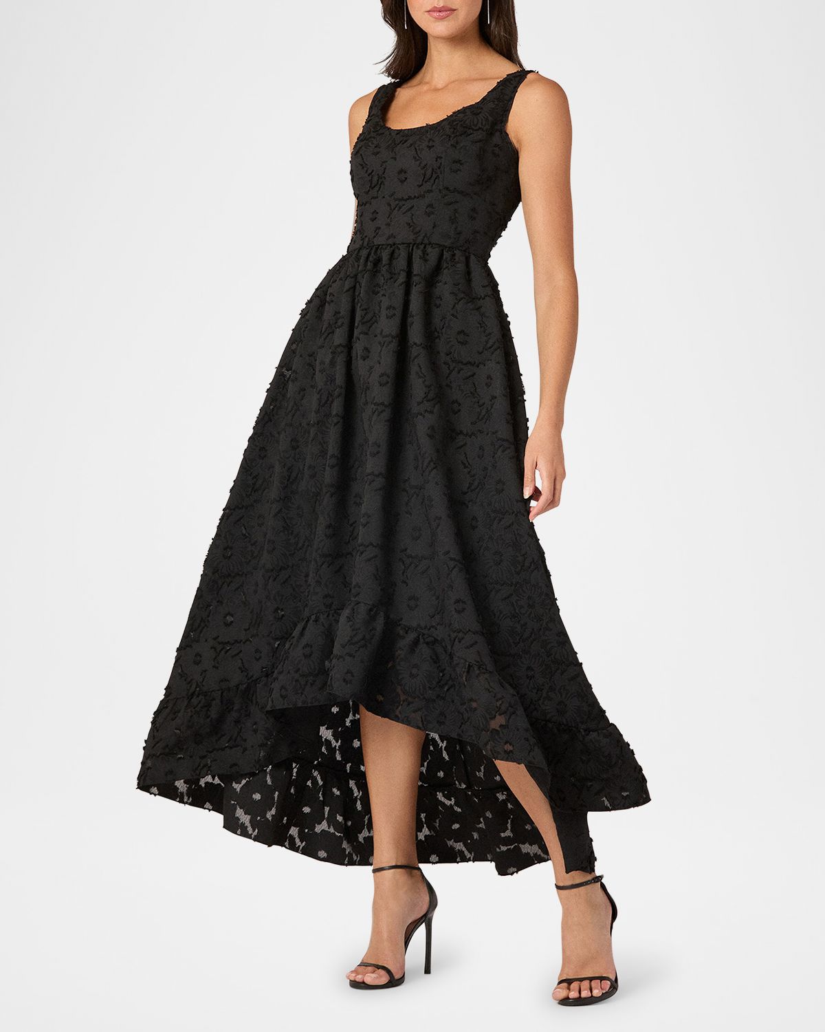 Shoshanna Neela High-Low Floral Jacquard Gown