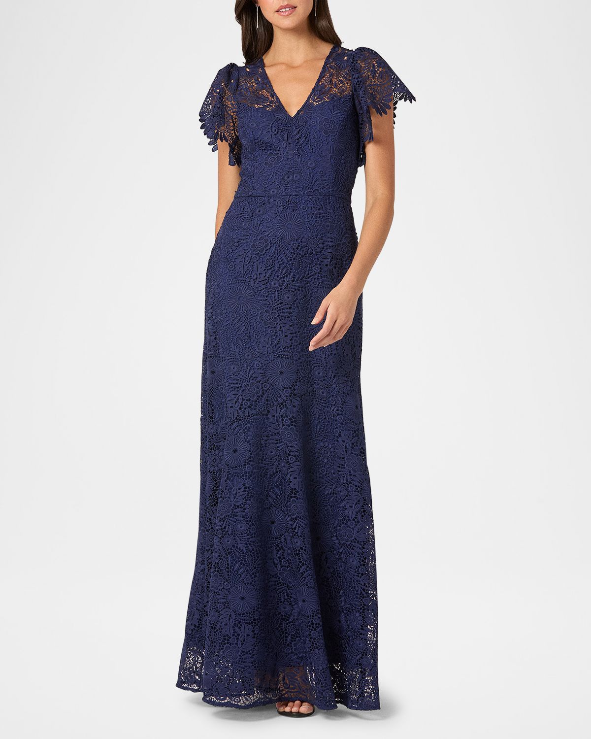 Shoshanna Manuela A-Line Floral Lace Gown
