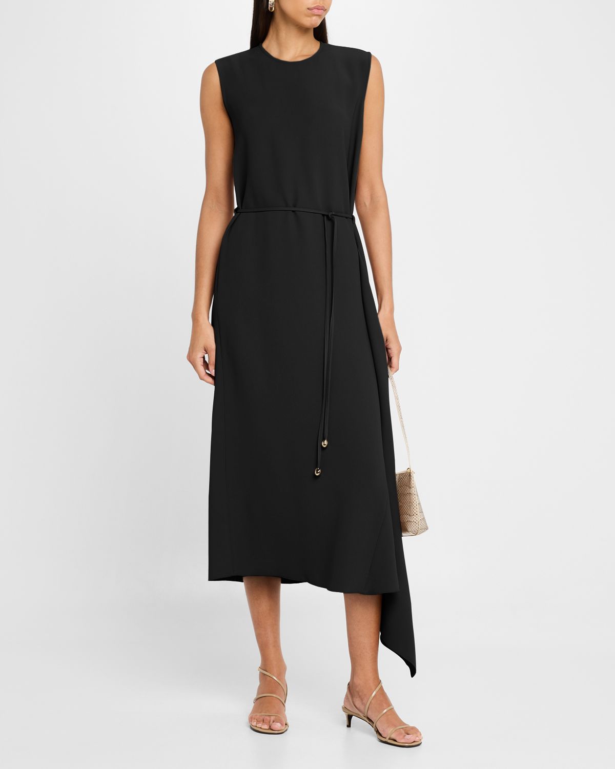 FABIANA FILIPPI High-Low Drawstring Cady Midi Dress