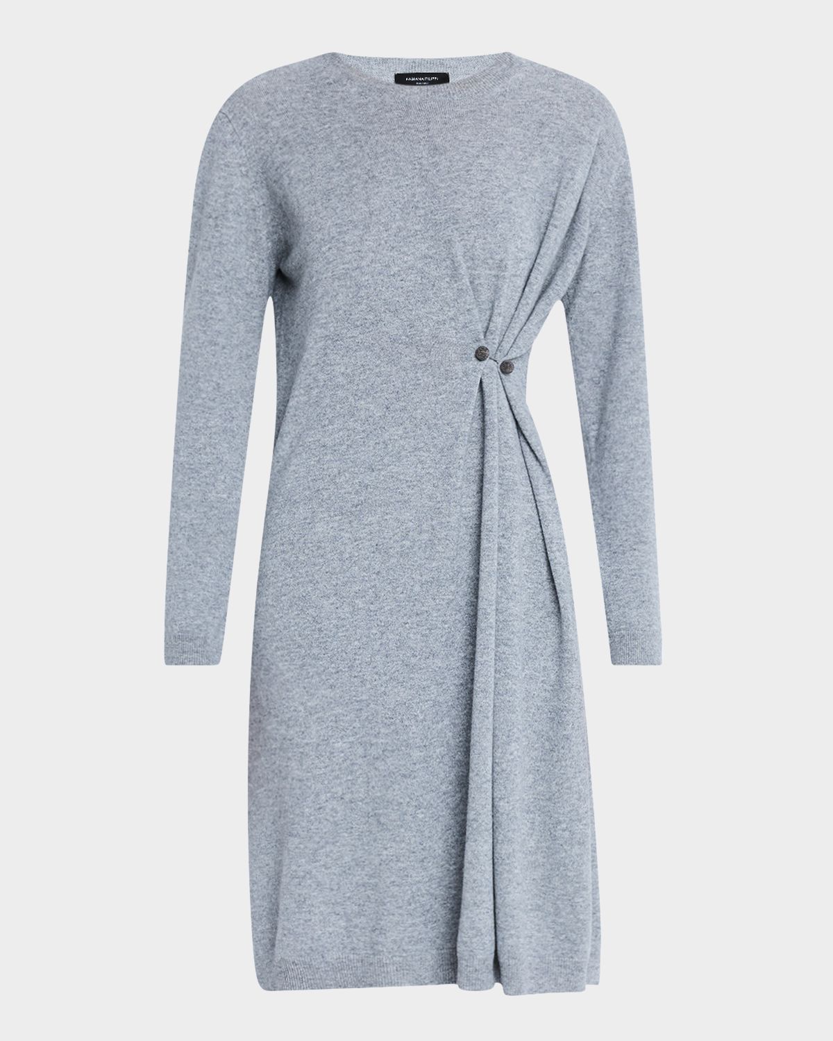 FABIANA FILIPPI Gathered Crewneck Wool-Blend Knit Dress
