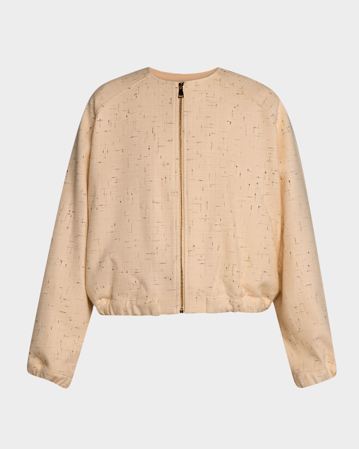 FABIANA FILIPPI Crewneck Donegal Tweed Bomber Jacket