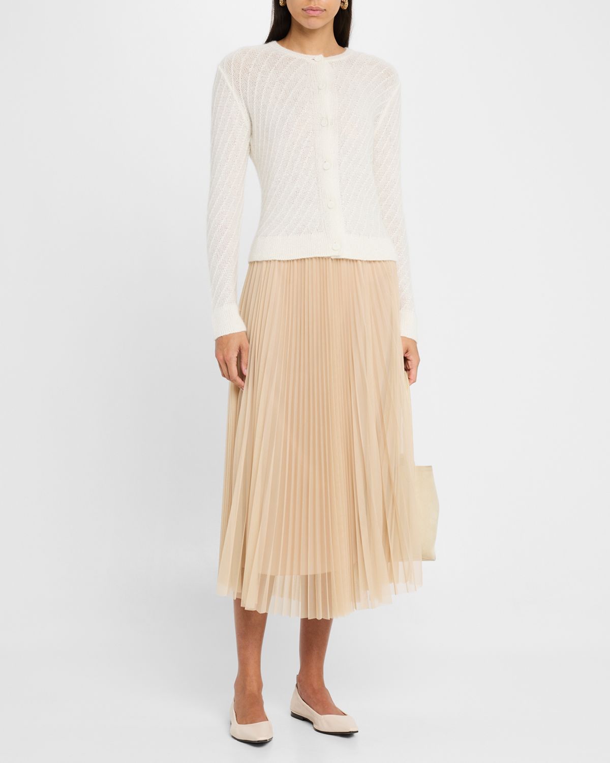 FABIANA FILIPPI Diagonal-Stitch Sequin Knit Sweater