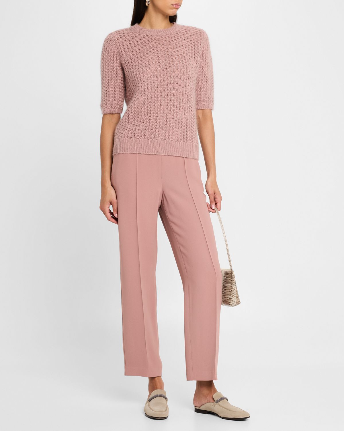 FABIANA FILIPPI Cropped Pintuck Cady Trousers