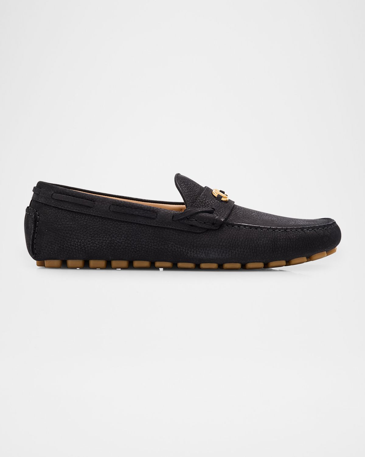 Valentino Garavani Men 's Fastaway Grained Deerskin Suede Driving Loafers
