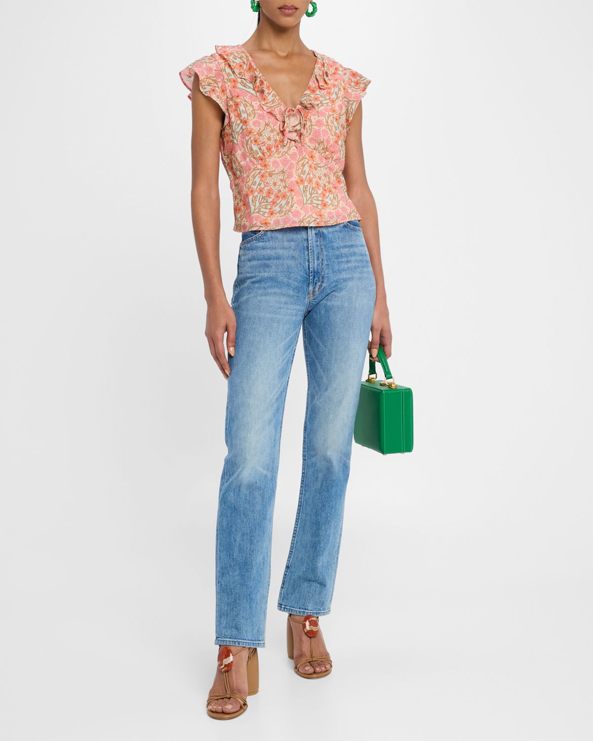 PAIGE Farrow Ruffle V-Neck Top