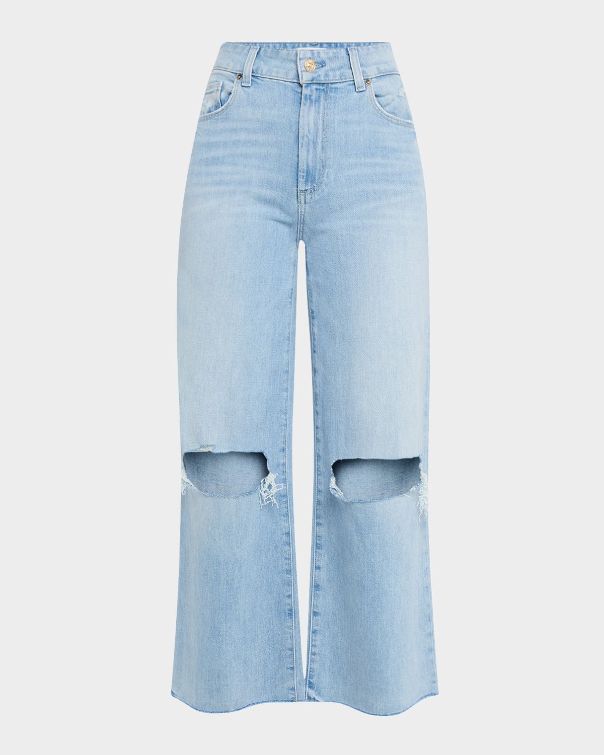 PAIGE Sasha Distressed Ankle Jeans with Raw Hem