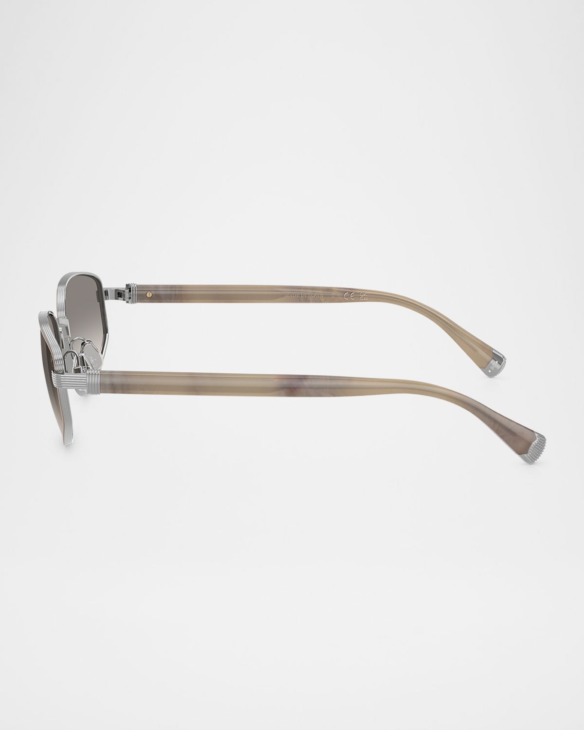 Brunello Cucinelli BC2008ST Titanium Oval Sunglasses