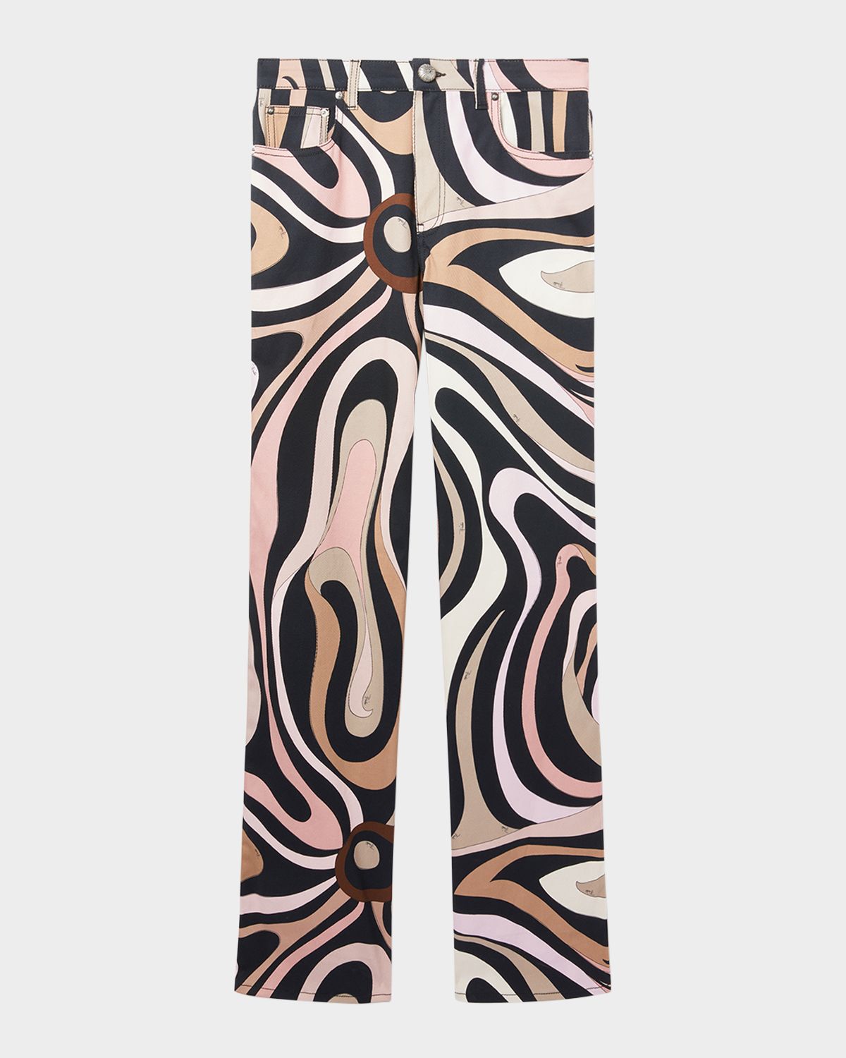 Pucci Marmo-Print Gabardine Stretch Wide-Leg Pants