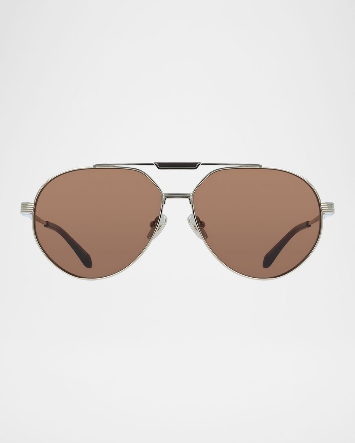 Ferragamo Men 's Gancino Titanium Aviator Sunglasses | Thumbnail 4