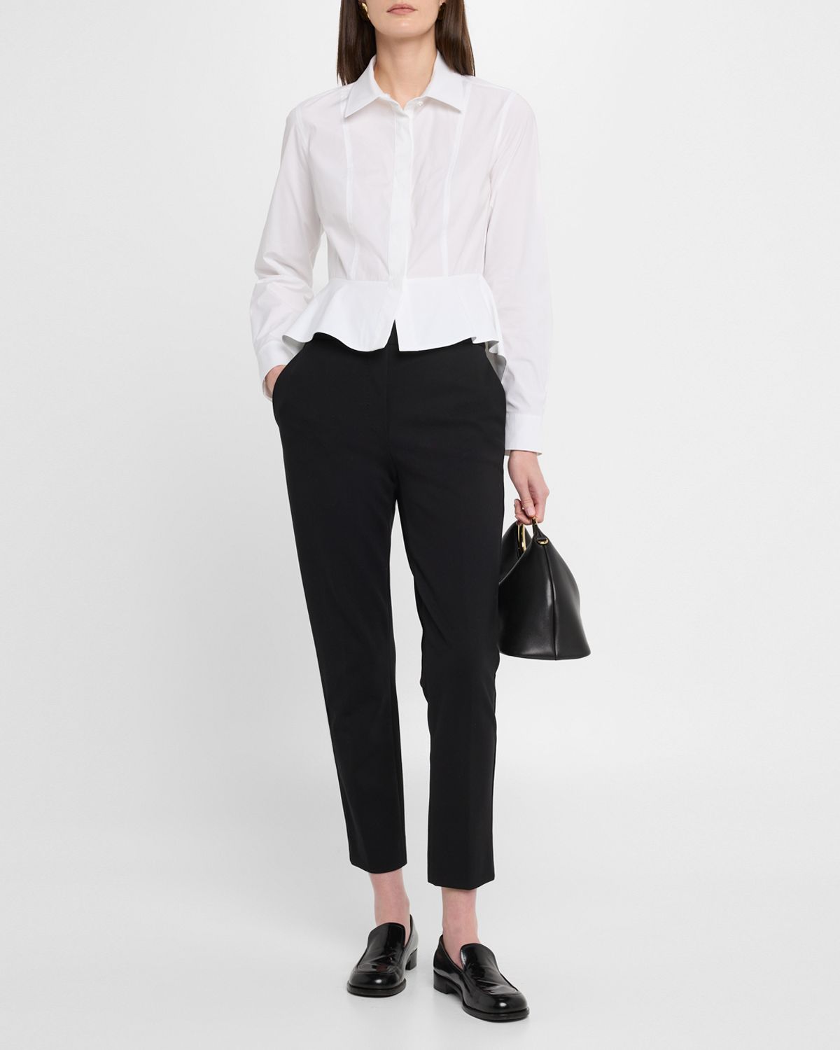 Max Mara Gamma Button-Down Peplum Shirt