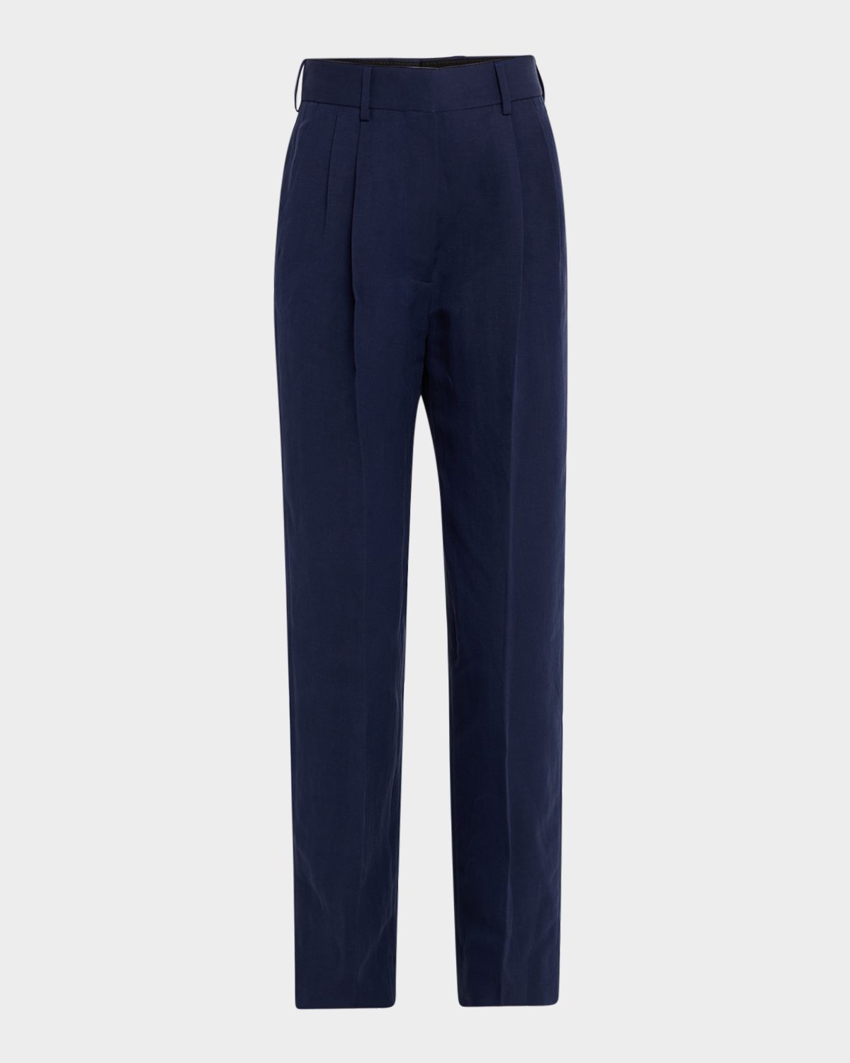 BLAZE Milano Savannah Fox Pleated Straight-Leg Pants