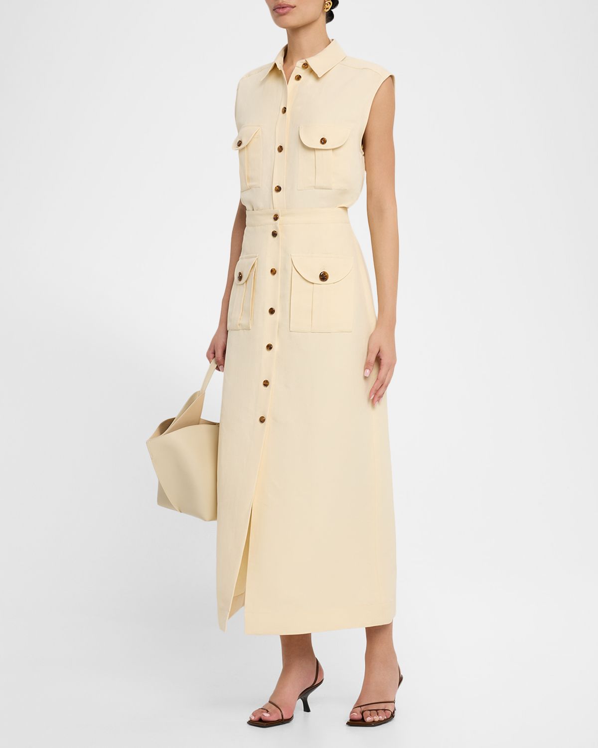 BLAZE Milano Savannah Pekin Sleeveless Button-Down Shirt